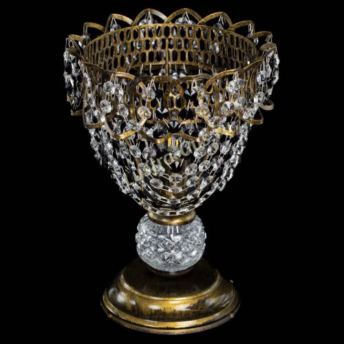 Настольная лампа Астра ажур №1 под бронзу Черная в Химках Гусь Хрустальный