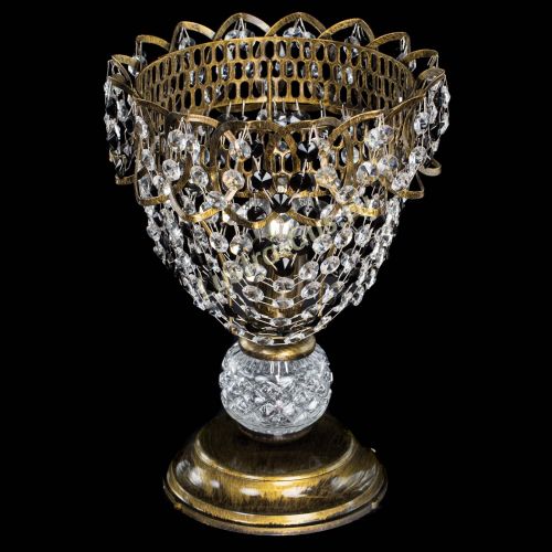 Настольная лампа Астра ажур №1 под бронзу Черная в Химках Гусь Хрустальный