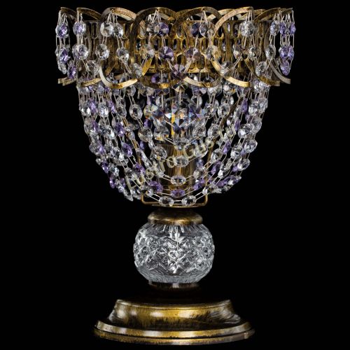 Настольная лампа Астра ажур №1 под бронзу Фиолетовая в Химках Настольная лампа Астра ажур №1 под бронзу Фиолетовая в Химках