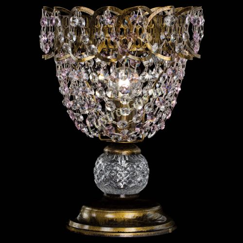 Настольная лампа Астра ажур №1 под бронзу Розовая в Химках Гусь Хрустальный