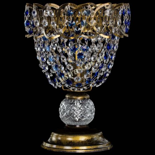 Настольная лампа Астра ажур №1 под бронзу Синяя в Химках Настольная лампа Астра ажур №1 под бронзу Синяя в Химках