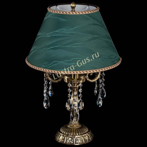 Бронзовая настольная лампа Аврора №3 Баден с абажуром в Химках Гусь Хрустальный