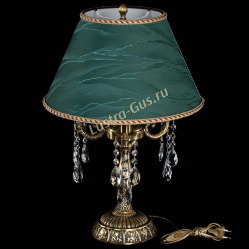 Бронзовая настольная лампа Аврора №3 Баден с абажуром в Химках Гусь Хрустальный