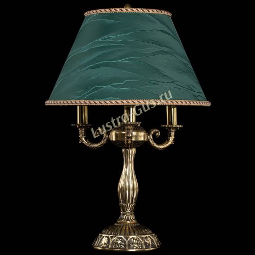 Бронзовая настольная лампа Аврора №3 с абажуром в Химках Гусь Хрустальный