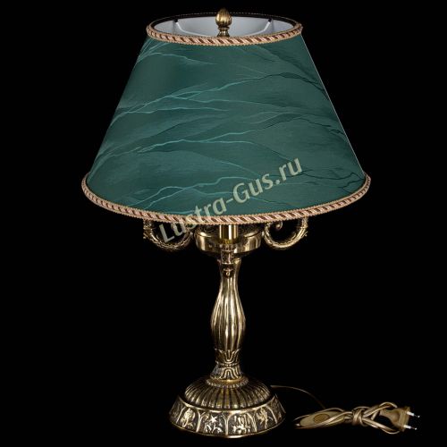 Бронзовая настольная лампа Аврора №3 с абажуром в Химках Гусь Хрустальный