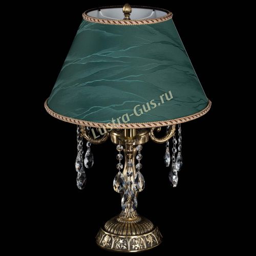 Бронзовая настольная лампа Аврора №3 Журавлик с абажуром в Химках Гусь Хрустальный
