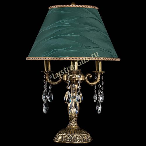 Бронзовая настольная лампа Аврора №3 Журавлик с абажуром в Химках Гусь Хрустальный