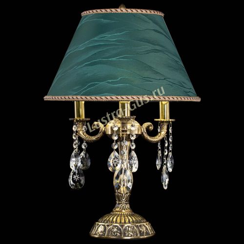 Бронзовая настольная лампа Аврора №3 Звездочка с абажуром в Химках Гусь Хрустальный