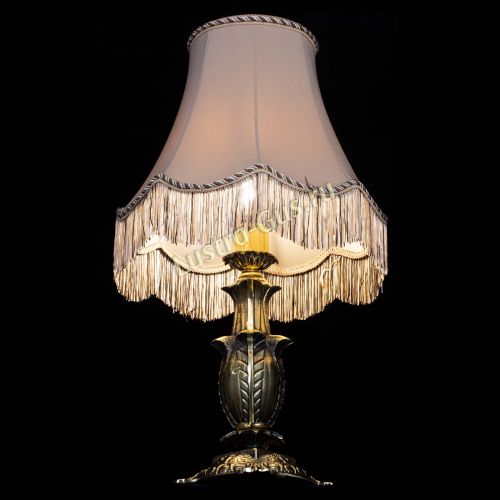 Бронзовая настольная лампа Делия №1 с абажуром в Химках Гусь Хрустальный