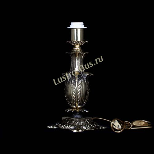 Бронзовая настольная лампа Делия №1 с абажуром в Химках Гусь Хрустальный