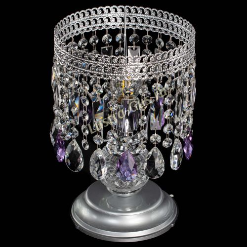 Настольная лампа Флоренция №1 фиолетовая в Химках Гусь Хрустальный