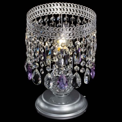 Настольная лампа Флоренция №1 фиолетовая в Химках Гусь Хрустальный