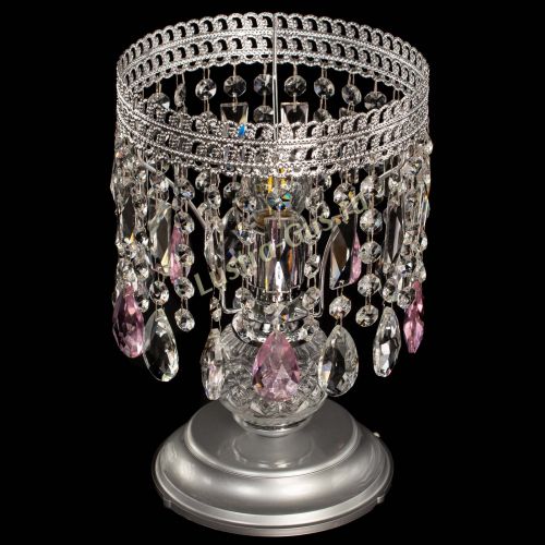 Настольная лампа Флоренция №1 розовая в Химках Гусь Хрустальный