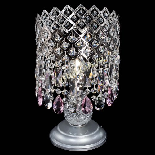 Настольная лампа Корона №1 розовая в Химках Гусь Хрустальный