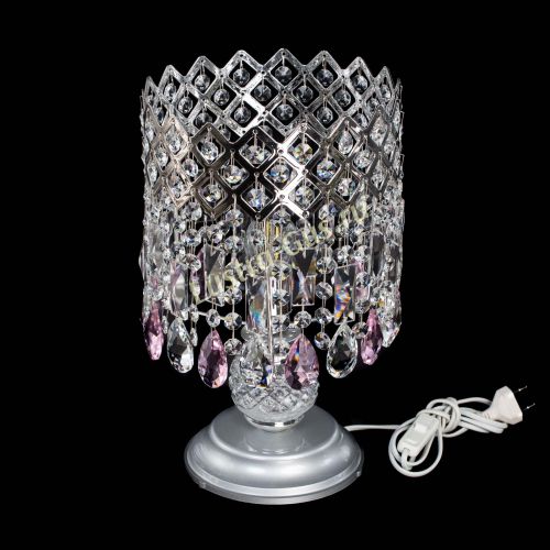 Настольная лампа Корона №1 розовая в Химках Гусь Хрустальный