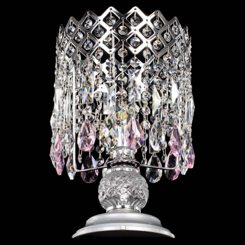 Настольная лампа Корона №1 розовая в Химках Гусь Хрустальный