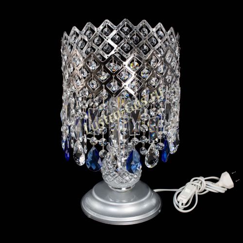Настольная лампа Корона №1 синяя в Химках Гусь Хрустальный