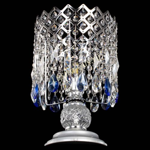 Настольная лампа Корона №1 синяя в Химках Гусь Хрустальный