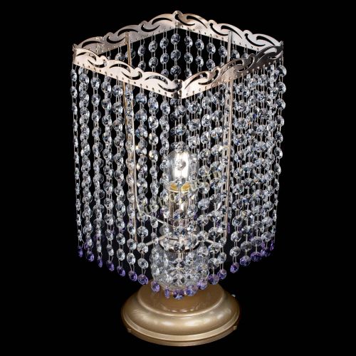 Настольная лампа Квадрат оптикон №1 фиолетовая в Химках Гусь Хрустальный