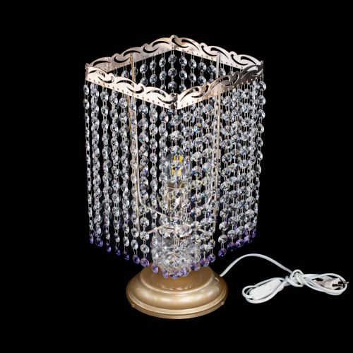 Настольная лампа Квадрат оптикон №1 фиолетовая в Химках Гусь Хрустальный