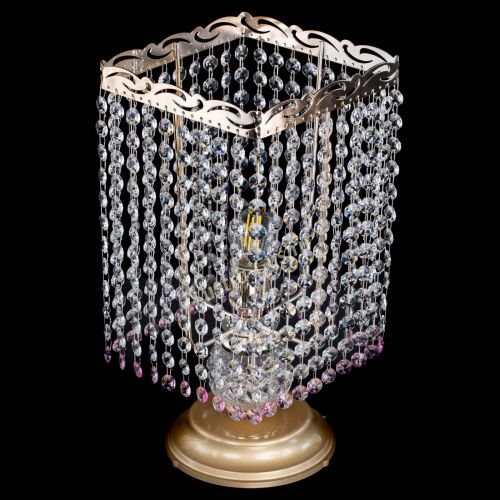 Настольная лампа Квадрат оптикон №1 розовая в Химках Гусь Хрустальный