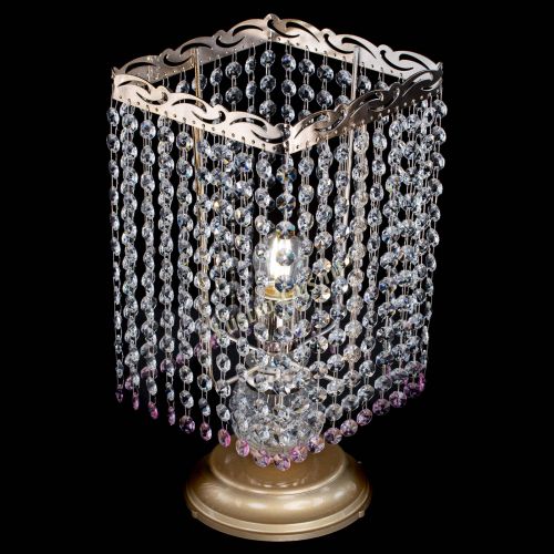 Настольная лампа Квадрат оптикон №1 розовая в Химках Гусь Хрустальный