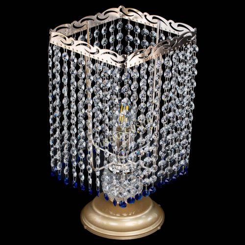 Настольная лампа Квадрат оптикон №1 синяя в Химках Гусь Хрустальный