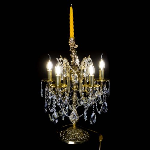 Бронзовая настольная лампа Луиза №5/2 баден в Химках Гусь Хрустальный