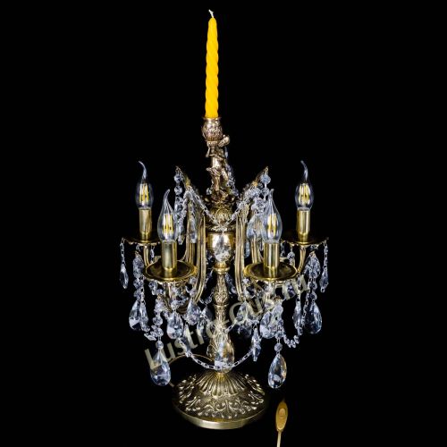 Бронзовая настольная лампа Луиза №5/2 лучик в Химках Гусь Хрустальный