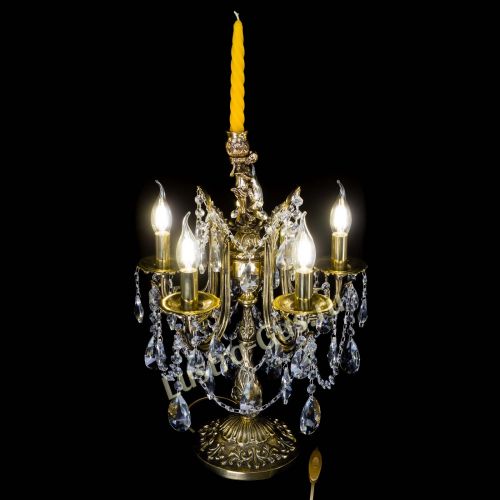 Бронзовая настольная лампа Луиза №5/2 лучик в Химках Гусь Хрустальный