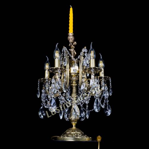 Бронзовая настольная лампа Луиза №5/2 лучик в Химках Гусь Хрустальный