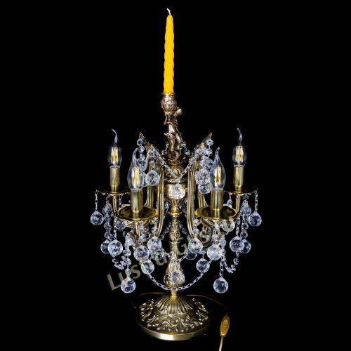 Бронзовая настольная лампа Луиза №5/2 шар в Химках Гусь Хрустальный