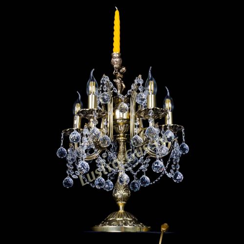 Бронзовая настольная лампа Луиза №5/2 шар в Химках Гусь Хрустальный