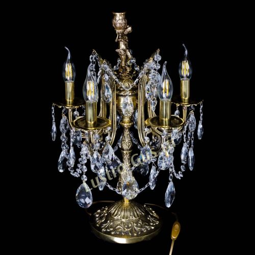 Бронзовая настольная лампа Луиза №5/2 журавлик в Химках Гусь Хрустальный