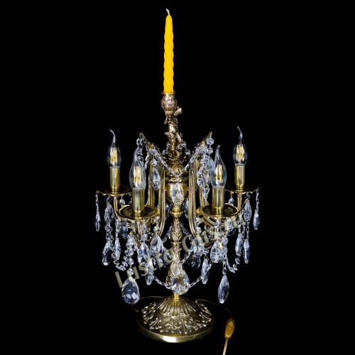 Бронзовая настольная лампа Луиза №5/2 журавлик в Химках Гусь Хрустальный