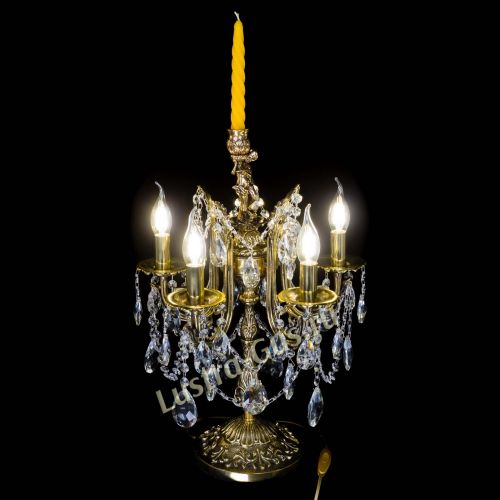 Бронзовая настольная лампа Луиза №5/2 журавлик в Химках Гусь Хрустальный