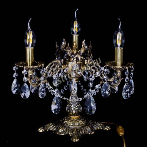 Бронзовая настольная лампа Муза №3 лучик в Химках Гусь Хрустальный