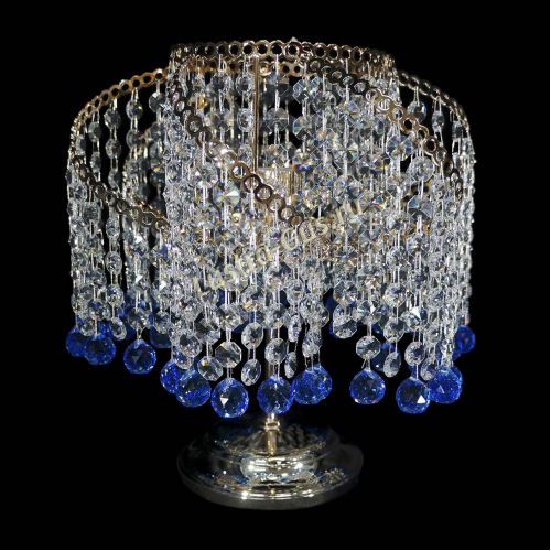 Настольная лампа Космея шар синяя в Химках Гусь Хрустальный