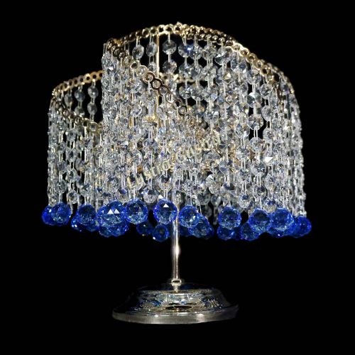 Настольная лампа Космея шар синяя в Химках Гусь Хрустальный