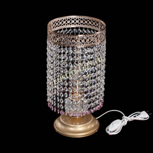 Настольная лампа Венеция оптикон №1 розовая в Химках Гусь Хрустальный