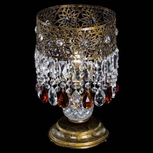 Настольная лампа Восток с пластинками под бронзу Чайная в Химках Гусь Хрустальный