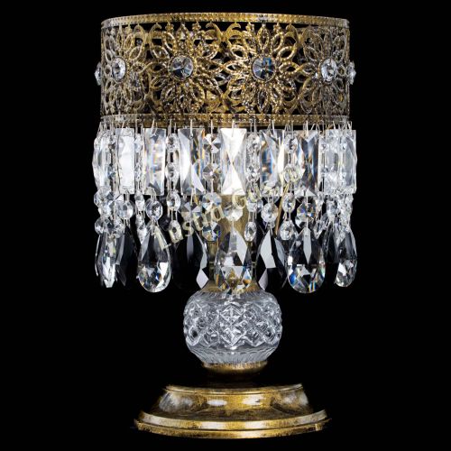 Настольная лампа Восток с пластинками под бронзу Черная в Химках Гусь Хрустальный