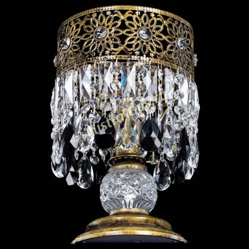 Настольная лампа Восток с пластинками под бронзу Черная в Химках Гусь Хрустальный