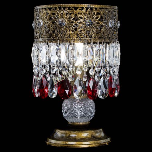 Настольная лампа Восток с пластинками под бронзу Красная в Химках Гусь Хрустальный