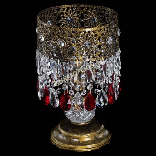 Настольная лампа Восток с пластинками под бронзу Красная в Химках Гусь Хрустальный
