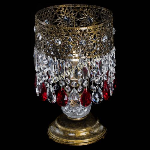 Настольная лампа Восток с пластинками под бронзу Красная в Химках Гусь Хрустальный