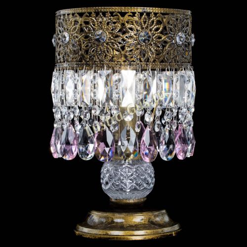 Настольная лампа Восток с пластинками под бронзу Розовая в Химках Гусь Хрустальный