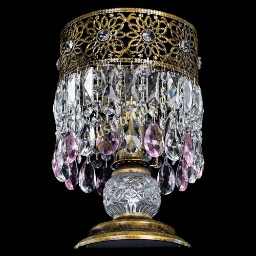 Настольная лампа Восток с пластинками под бронзу Розовая в Химках Гусь Хрустальный