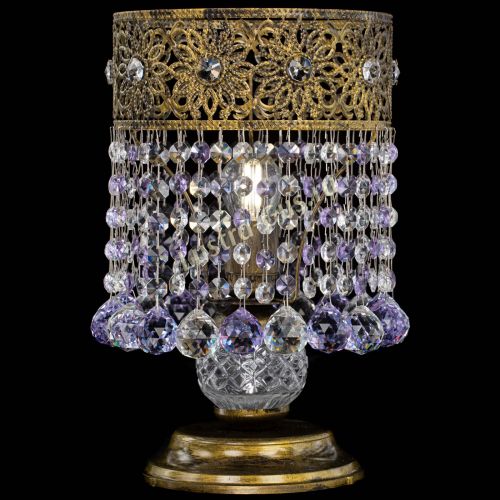 Настольная лампа Восток с шарами под бронзу Фиолетовая в Химках Гусь Хрустальный