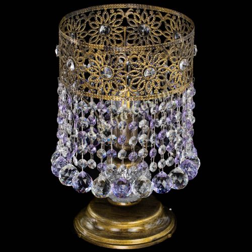 Настольная лампа Восток с шарами под бронзу Фиолетовая в Химках Гусь Хрустальный